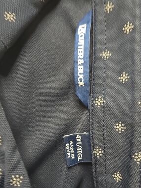 Cutter & Buck 4XL Navy Polo with Cream Dot Pattern